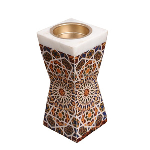 Quemador de Incienso Bakhoor Clásico de Madera de Lujo con Estampado de Esmalte, Hermoso Soporte de Incienso Árabe, Fragancia para el Hogar, Decoración de Ramadán - Product Image 5