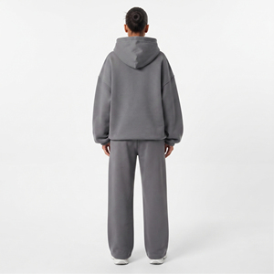 Women'<b>s</b> Baggy Hooded Fleece <b>Tracksuit</b> Loose Fit Oversize Drop Shoulder 500g GSM Winter Streetwear 2 in 1 Design - Product Image 2