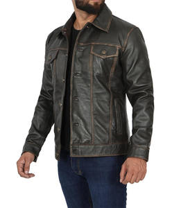 Chaqueta de cuero plateada metálica para hombre Outfitize, estilo brillante, ajustada, de piel de oveja, a la moda, para motociclista - Product Image 4