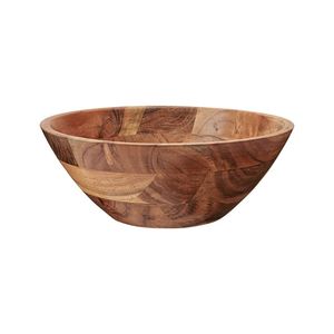 Rustic Wood Handmade Salad Bowl Eco-Friendly Dishwasher Safe Farmhouse Kitchen Natural Serving Decorative Dining - Product Image 2
