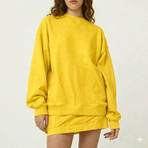 Conjunto de 2 Piezas de Moda 2026, Cuello Alto, Estilo Urbano, Poliéster y Algodón, Felpa Sólida, Transpirable, Ecológico, Holgado - Product Image 4