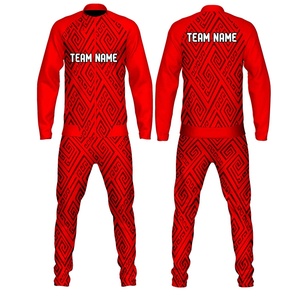 Chándal moderno de sublimación para hombre con cremallera, ropa deportiva de manga larga con chaqueta con cremallera y pantalones a juego para entrenamiento deportivo. - Product Image 3