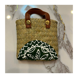 Mini sac fourre-tout en feuilles de palmier tissées naturelles, sac panier artisanal, sac de shopping écologique, sac cadeau, fabricant OEM ODM sur mesure - Product Image 5
