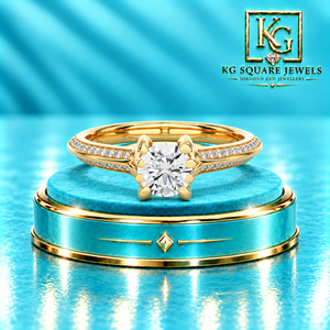 Anillo de Diamante Cultivado en Laboratorio, Corte Brillante Redondo, con Elegante Diseño de Ocho Puntas en Oro de 14 Quilates para Mujer - Product Image 1