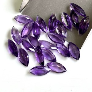 Ametyste violette naturelle taille marquise facettée, pierre précieuse de haute clarté pour la fabrication de bijoux, vente en gros, fournisseur indien - Product Image 1