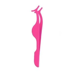 Pink Strip Eyelash <b>Applicator</b> Tool High Quality Lash Tech Tweezers Dolphin Shape Isolation Slim Head Precision Curved Tweezers - Product Image 1