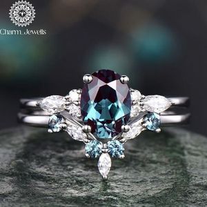 Anillo de Compromiso de Plata 925 con Moissanita para Mujer, Corte Pera, Diseño Floral, Engaste de Garras, Estilo Romántico, Charm_Jewells - Product Image 5