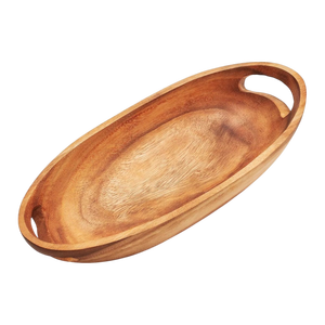 Elegante bandeja rectangular de madera con 3 tazas para uso multifuncional en hoteles, restaurantes y catering para mesas de comedor. - Product Image 3