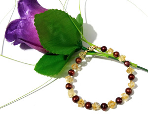 Natural Citrine Pearl <b>Bracelet</b> for Women, Handmade Gemstone Beaded <b>Bracelet</b>, <b>Gold</b> Plated Jewelry, <b>Adjustable</b> Crystal <b>Bracelets</b> - Product Image 4