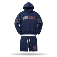 Ensemble sweat à capuche et short unisexe en coton Brand Stuff vert, survêtement décontracté pour l'automne avec logo imprimé