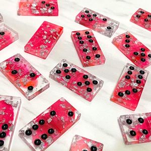 Jeu de dominos en résine durable, pièces de jeu créatives faites à la main pour enfants, adultes, fêtes et loisirs en famille - Product Image 4