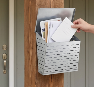 Boîte aux lettres élégante en métal galvanisé avec accès par le haut, design autoportant antirouille pour le rangement de documents - Product Image 6