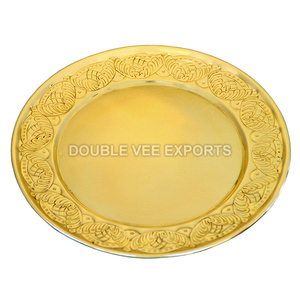 Assiette à pain empilable décorative en laiton |   Assiette de communion – DOUBLE VEE EXPORTS - Product Image 2