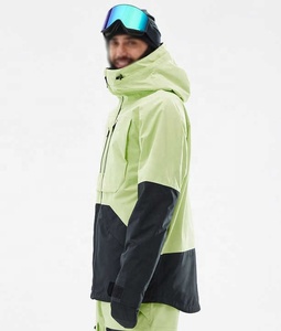 Vestes de ski à capuche imperméables de haute qualité 10 000 mm pour hommes, combinaison de ski chaude coupe-vent NeonBlack pour l'hiver - Product Image 5