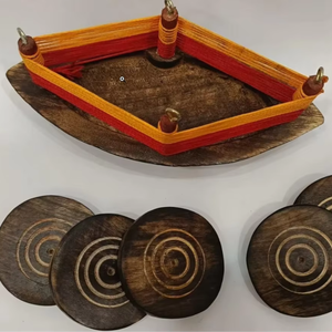 Ensemble de tasses à thé et à café en bois écologique avec logo imprimé UV/motif gravé décor de table à manger avec support - Product Image 1