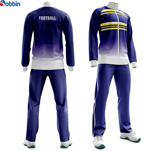 Conjunto Deportivo Personalizado para Hombre, Chaqueta y Pantalones con Cierre Completo, Degradado Azul y Amarillo, Secado Rápido, Impresión por Sublimación - Product Image 1
