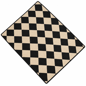 Customizable 100% Jute <b>Rope</b> Modern Eco-Friendly Rectangular Area Rug 5x7 Feet Black Natural Beige Diamond Checkered Custom Sizes - Product Image 1