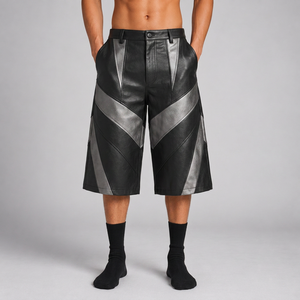 Pantalones Cortos de Cuero Holgados de 400 GSM al por Mayor, de Construcción Relajada, para Colecciones de Boutique - Product Image 1