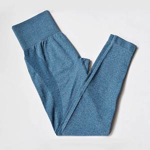 Leggings de yoga taille haute respirants sans couture, collants de sport ajourés avec empiècements en maille, pantalons de compression pour la course, vêtements de sport personnalisés OEM - Product Image 3
