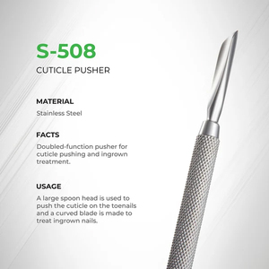 Pousse-cuticules S-508 à poignée diamantée pour manucure, élimination des cuticules, dissolvant de vernis à ongles acrylique et gel - Product Image 2