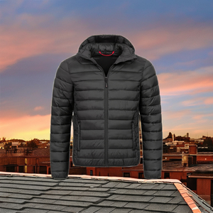 High Quality <b>Men's</b> Autumn Bomber <b>Jacket</b> Zipper Closure Front Logo Woolen Nonwoven <b>Thin</b> <b>Jacket</b> Waterproof Coat - Product Image 3
