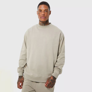 Sweat-shirt d'hiver respirant en molleton 400g de qualité pour homme, col rond personnalisé, en coton épais, coupe classique, vierge, vente en gros - Product Image 1