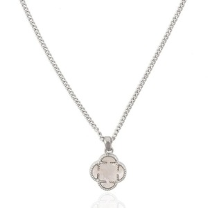 Colgante de trébol de moissanita chapado en rodio en tono plateado con cadena de eslabones - Product Image 1
