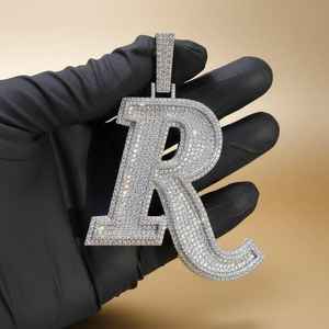 Pendentif personnalisable avec initiale, diamant Moissanite VVS, pendentif Hip Hop, bijoux pour rappeurs, pendentif en argent 925 pour cadeaux - Product Image 2