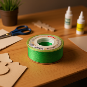 Cinta de Lino Ilan Verde de 3.8cm x 5cm para Manualidades y Decoración - Product Image 3