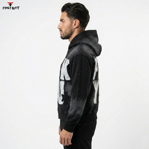 Nouvel Arrivage – Sweat à Capuche Thermique Personnalisé avec Logo et Strass, Effet Délavé, Prix d'Usine en Gros - Product Image 5