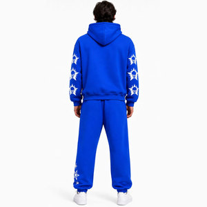 Conjuntos de sudadera y pantalón de chándal gruesos para hombre, sudaderas con capucha y joggers acampanados, chándales de invierno al por mayor - Product Image 4