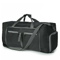 Sac de sport décontracté en polyester noir avec logo personnalisé, capacité 30-40L, sangle réglable pour hommes, vente en gros