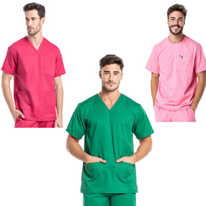 เสื้อสครับผู้ชาย คอวี สีพื้น สำหรับโรงพยาบาล / เสื้อสครับสำหรับผู้ชาย - เสื้อสครับอัจฉริยะ ยูนิเซ็กซ์ - Product Image 1