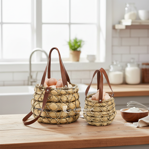 <b>Wicker</b> <b>Baskets</b> with <b>Handle</b>, Small & Large Natural <b>Wicker</b> Storage <b>Basket</b> for Eggs, Kitchen & Home Organization - Product Image 6