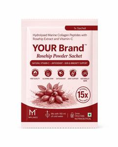 Extrait de Rose Musquée, Collagène Marin en Poudre, Sachets de Peptides, Peau Éclatante, Immunité, Soutien Articulaire, Boisson, Pack de 15 - Product Image 1
