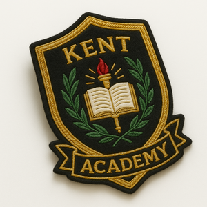 Écusson brodé personnalisé de haute qualité pour uniforme scolaire, à coudre, en polyester tissé, sans nickel, rond, pour vêtements - Product Image 4