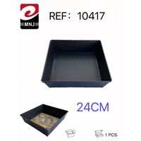 Moule à gâteau carré durable de 24 cm en acier au carbone de 1,5 mm d'épaisseur, respectueux de l'environnement, avec revêtement PTFE, résistant au four, pour la cuisson