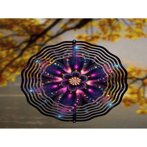 CIFbuy 10 Inch Solar Powered Mandala Wind Chime LED Lights Outdoor Garden Patio Decor with Spinning <b>Hook</b> TikTok for Temu Pick <b>s</b> - Product Image 4