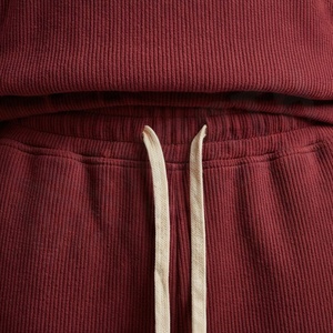 Ensemble de survêtement unisexe marron à capuche, sweat-shirt et pantalon en coton de couleur unie, coupe décontractée, pour l'automne - Product Image 5