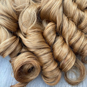 Factory Price 100% Raw Virgin Vietnamese Human Weft Lace Wig Bouncy Curl Blonde <b>Color</b> Super Double Drawn <b>Hair</b> Extensions - Product Image 5