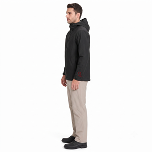 Veste d'hiver pour homme Hashbloom International, personnalisée, imperméable, en nylon et coton, avec capuche rembourrée en coton, teinte unie sur le devant - Product Image 3