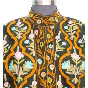 Veste luxueuse brodée à la main 100% cotisse, col mandarin épais, écologique, respirante, séchage rapide, détails floraux complexes - Product Image 3