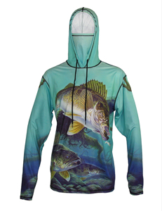 Sudadera con Capucha para Hombre UPF 50, Protección Solar Anti UV, Manga Larga, Poliéster, con Estampado de Peces 2027 - Product Image 5