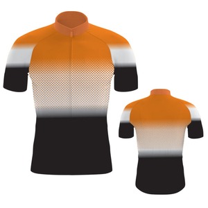 Maillot de Ciclismo para Hombre, Manga Corta, Degradado Naranja y Negro, Impresión por Transferencia de Calor, Transpirable, 100% Poliéster, Fusión sin Costuras - Product Image 6