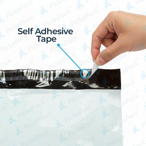 พิคแอนด์แพ็ค 12x16 นิ้ว แบบเรียบสำหรับใส่ในกระเป๋า |   ถุงส่งของสีดำขาวขนาด 52 ไมครอน |   กาวในตัว ป้องกันการงัดแงะ ยืดหยุ่น น้ำหนักเบา - Product Image 2