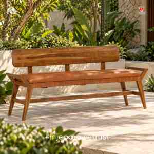 Luxury Solid <b>Teak</b> Wood Outdoor <b>Garden</b> <b>chairs</b> with Leather Cushion Modern Patio Seating for Hotel Resort Villa - Product Image 1