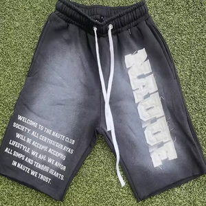 High Quality Premium 2026 Summer Sports <b>Shorts</b> 100% Cotton Anti-Wrinkle <b>Leopard</b> Patterned Workout Wear with Pockets - Product Image 3