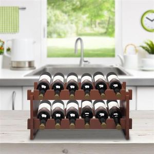 Porte-vin classique à 2 niveaux empilable, capacité de 12 bouteilles, pour bar ou cave à vin - Product Image 6
