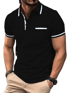 T-shirts polo unis 100% coton vente en gros T-shirts manches courtes unisexe polo vierge pour homme - Product Image 2