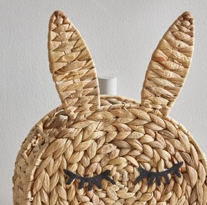Handmade Cute Bunny Rabbit Storage <b>Basket</b>, Woven Water Hyacinth Organizer for Nursery, Kids Toy & Desk Storage, Home Storage - Product Image 3